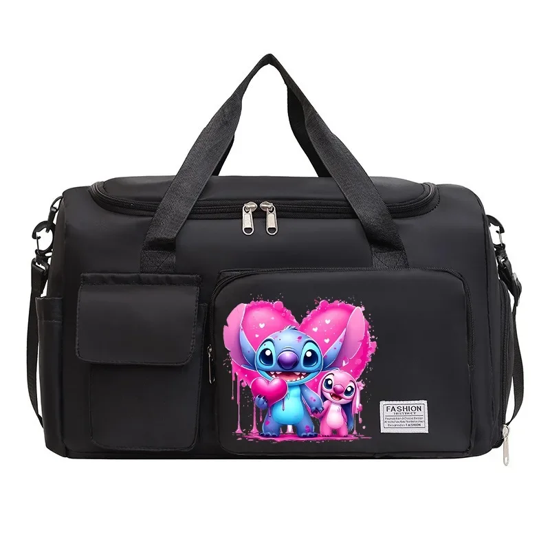 Lilo & Stitch Valise Angel Travelling Bag Large Capacity with Shoe Compartment Gym Bags Sports Business Trip Light Portable Cute