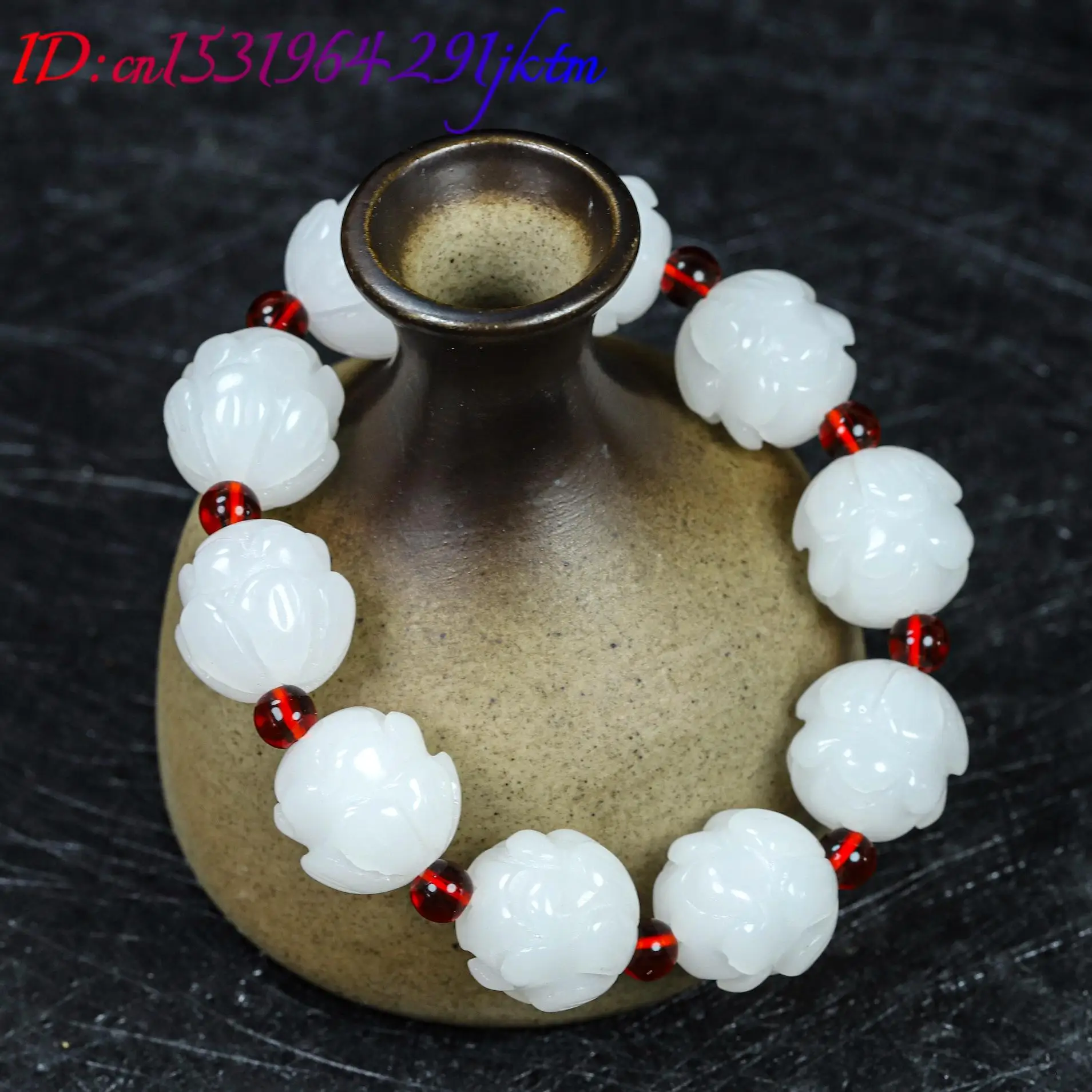 White Real Jade Lotus Bracelet Accessories Designer Jewelry Natural Bangle Amulet Fashion Talismans Gifts for Women view 3