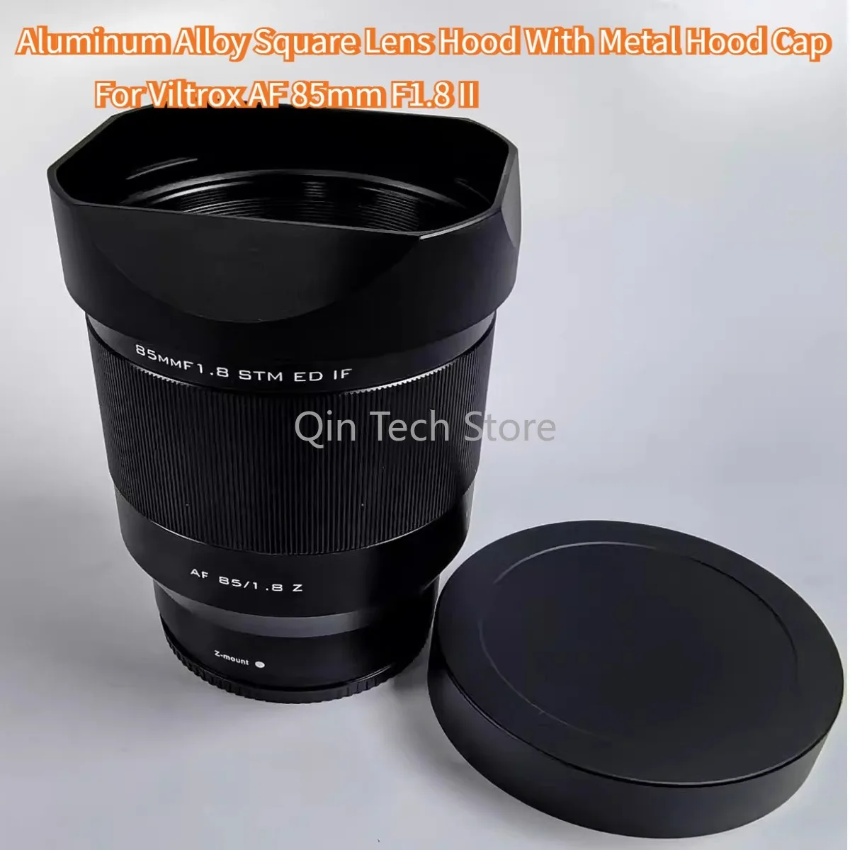 pare-soleil-carre-a-baionnette-metallique-en-alliage-d'aluminium-avec-capuchon-en-metal-pour-appareil-photo-viltrox-af-85mm-f18-ii-85mm-f18-version-2