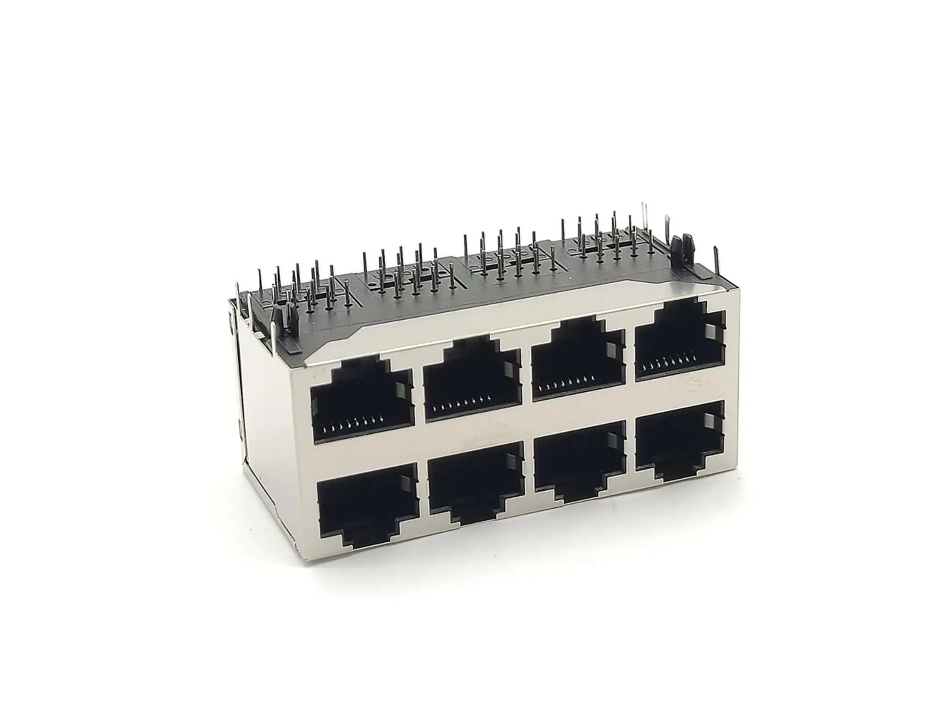 8 Port Shielded RJ45 Modular Jack 2x4 Female Connector Cat6 Cat5e for Network Switch Panel