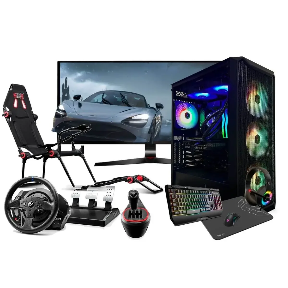 PC GAMING full PC RACING SIM RACING MK II INTEL CORE I7 12700F - 32GB DDR4 - 1TB SSD M.2 - GRAFICA RTX 4060 TI - WIFI - WINDOWS 11 - MONITOR 34 