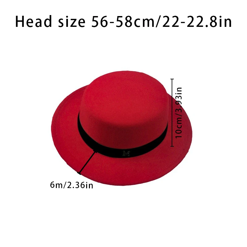 Women\'s new fall and winter tweed hat Elegant style Flat top flat brim English hat Pure color jazz hat Ceremony hat