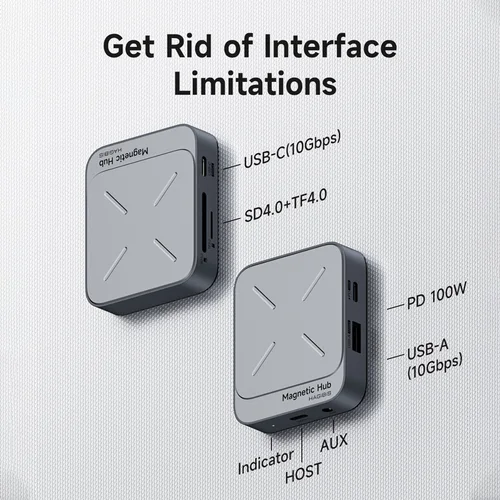 Imagen 2 del producto Hagibis lector de tarjetas magnéticas SD4.0 312 MB/s USB-C a SD MicroSD TF tarjeta de memoria imán HUB UHS-II para ordenador portátil iPhone 17/16 Macbook