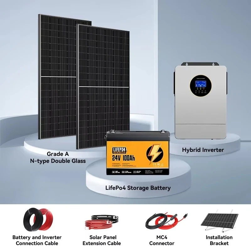 Full Set Complete Kit Solar Panels 3-20KW System 5000w Home Solar Energy Power System with Lithium Battery Batteries