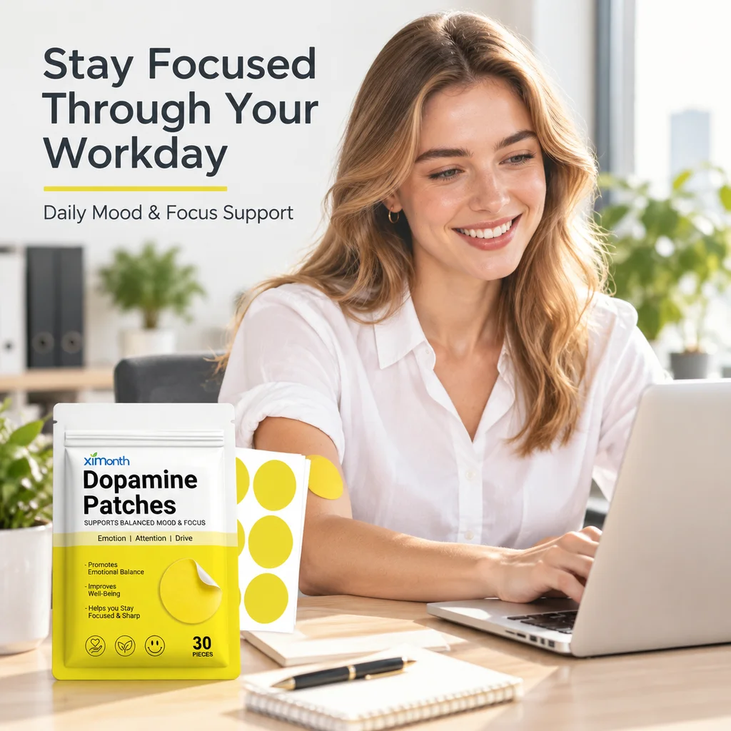 Mood Balance Dopamine Patches Safe Plant Extract Portable Round Skin Sticker For Focus Support Improve Daily Vitality