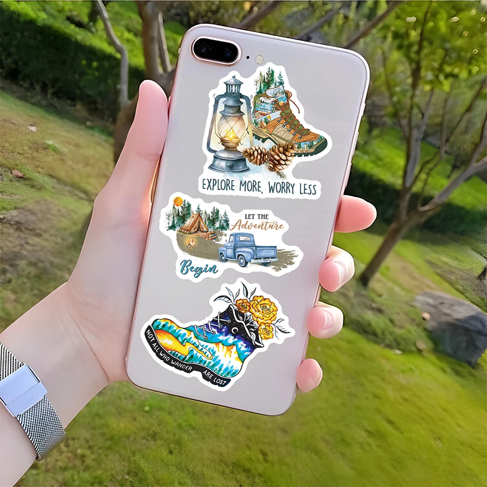 10/30/50pcs Cartoon Outdoor treiking Camping naklejki kalkomanie Laptop telefon motocyklowy bagaż telefon samochodowy wodoodporna naklejka zabawka dla dzieci