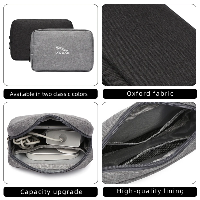 حقيبة تخزين كابل السيارة صندوق منظم إلكتروني رقمي لجاكوار XF XJ XE S-Type F-Type X-Type F-Pace I-Pace E-Pace XFR XKR #5