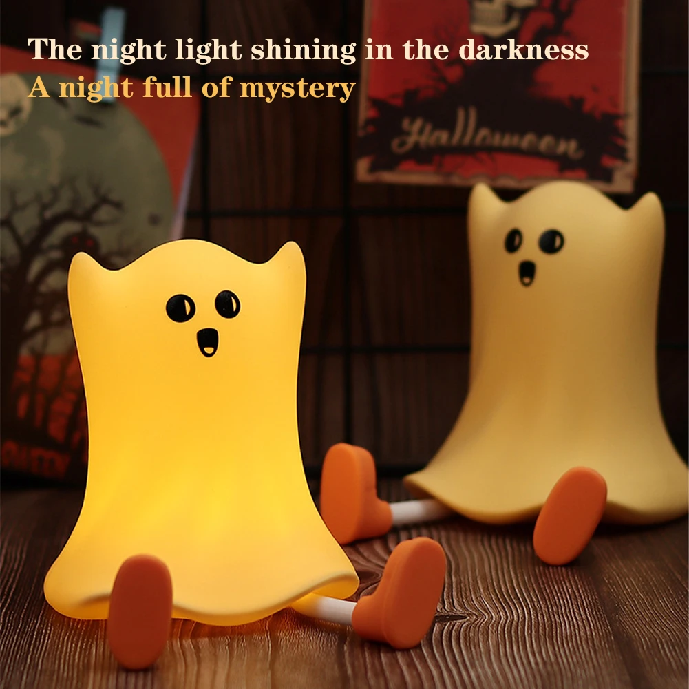 Moldes de silicona con luz nocturna, molde de resina epoxi de cristal artesanal con lámpara para Halloween, mesita de noche, decoración de dormitorio