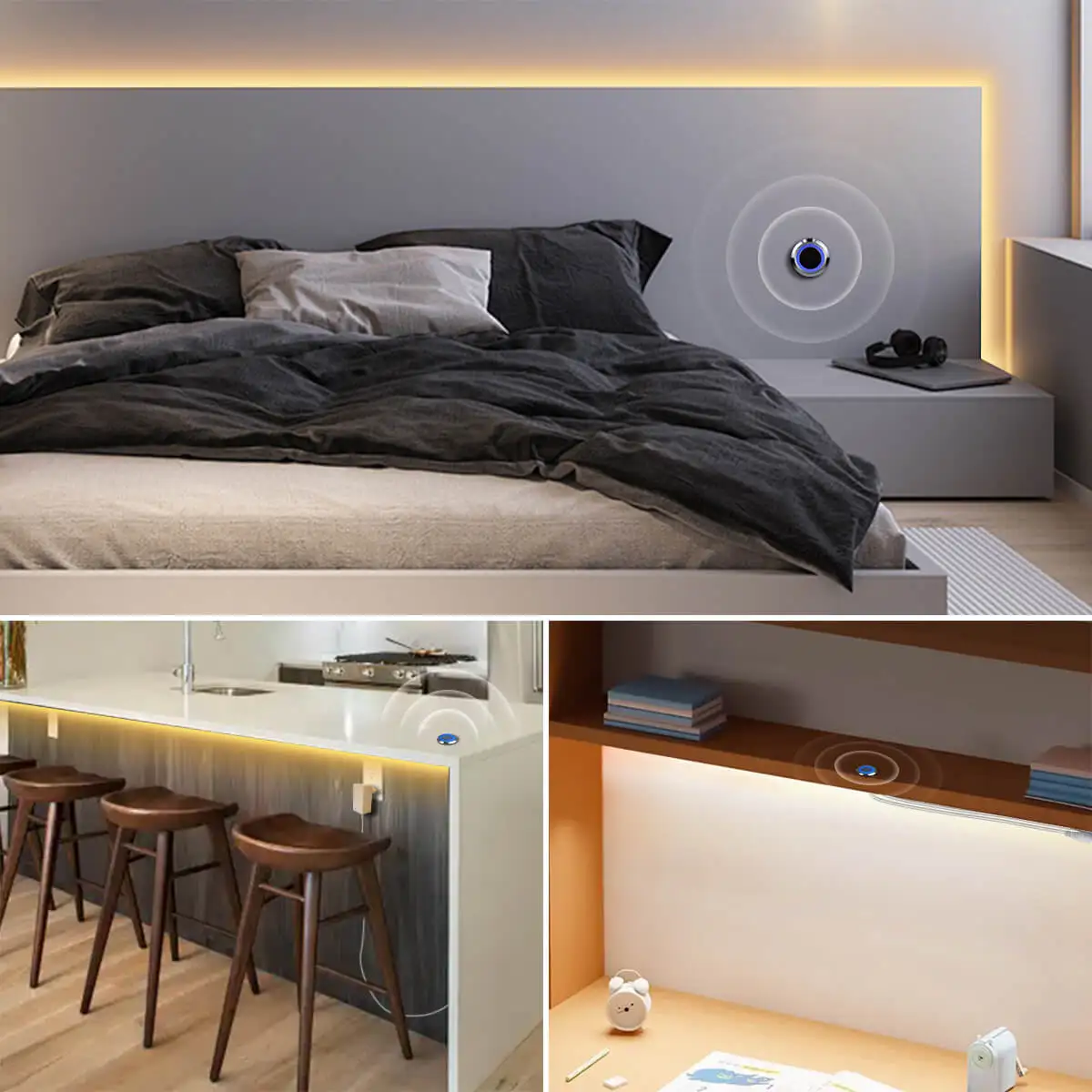 COB Recessed Dimming Switch LED Strip Light USB Powered DC12V 320LEDs/M High Bright Tape For Kitchen Bedroom Computer Backlight