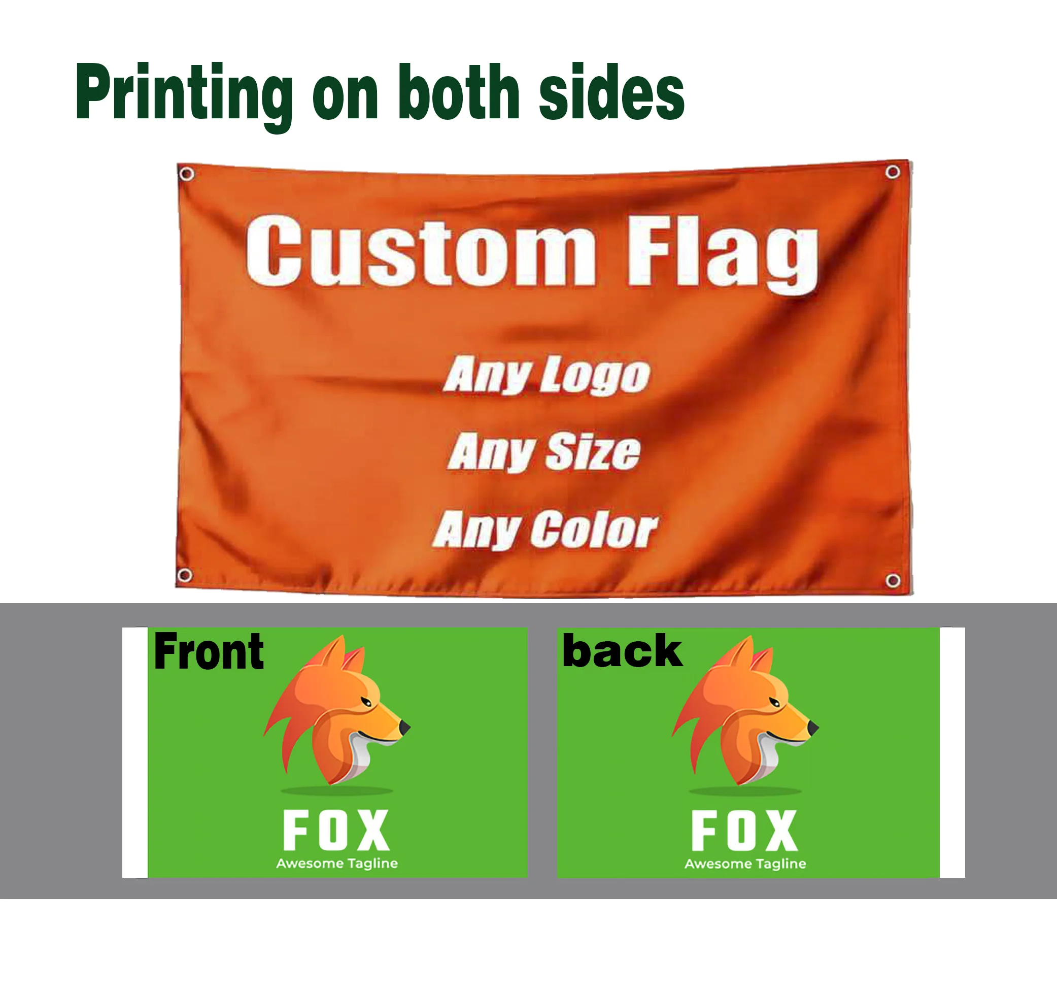 Custom Double Sided Flag with Vivid Colors Front And Back Personalized Logo Banner for Garden Outdoor Decor