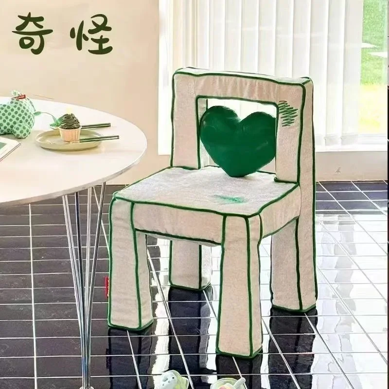 Love Cartoon Chair Retro Living Room Leisure Makeup Backrest Desk Chair Net Red Photo Background Single Sofa Stool