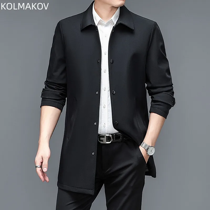 2023 spring Long style coat men\'s High quality casual trench coat, fashion casual jackets men,full size M-4XL