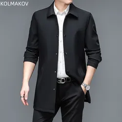 2023 spring Long style coat men's High quality casual trench coat, fashion casual jackets men,full size M-4XL