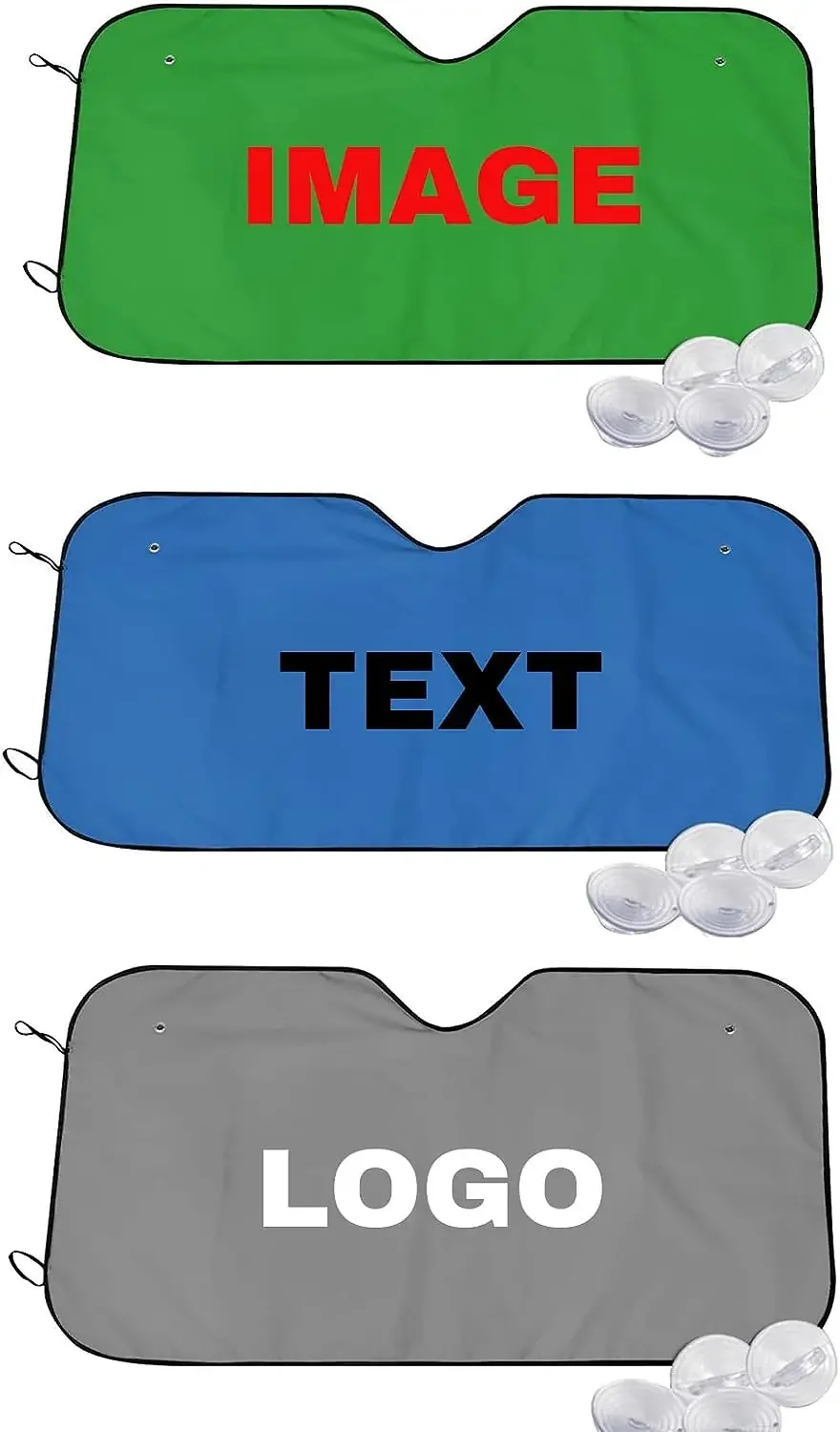 Custom Personalized Add Your Image Text Front Window Sunshade for Most Sedans SUV Blocks Max Uv Rays Keep Your Vehicle Cool