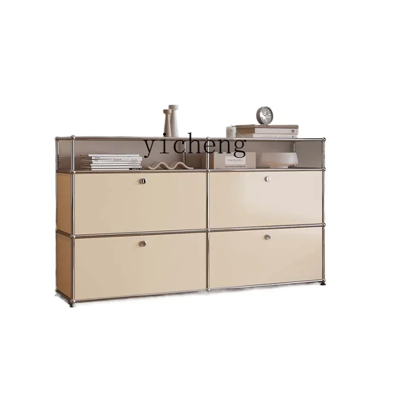 

Zkusm Module Combination Sideboard Cabinet Stainless Steel Locker Modern Minimalist Storage Cabinet