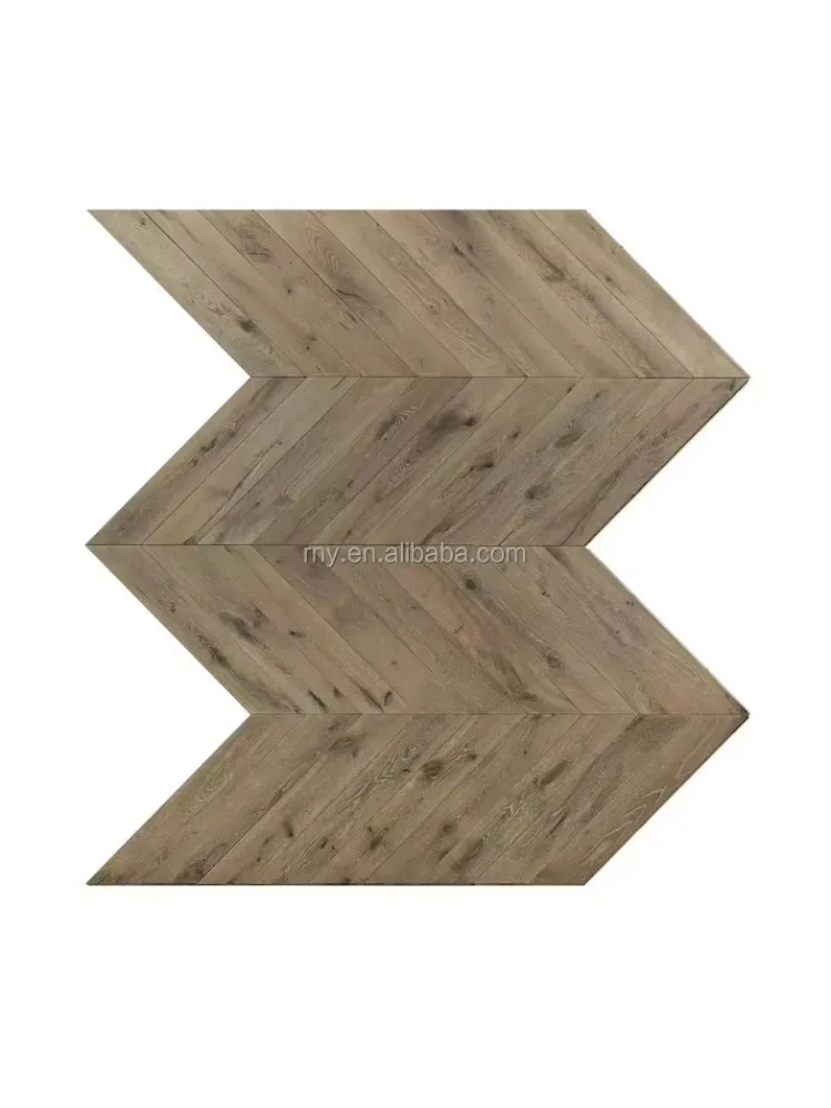 نسخة مخصصة من ديكور المنزل الحديث الفاخر والأرضيات الصلبة من خشب البلوط المتعرج