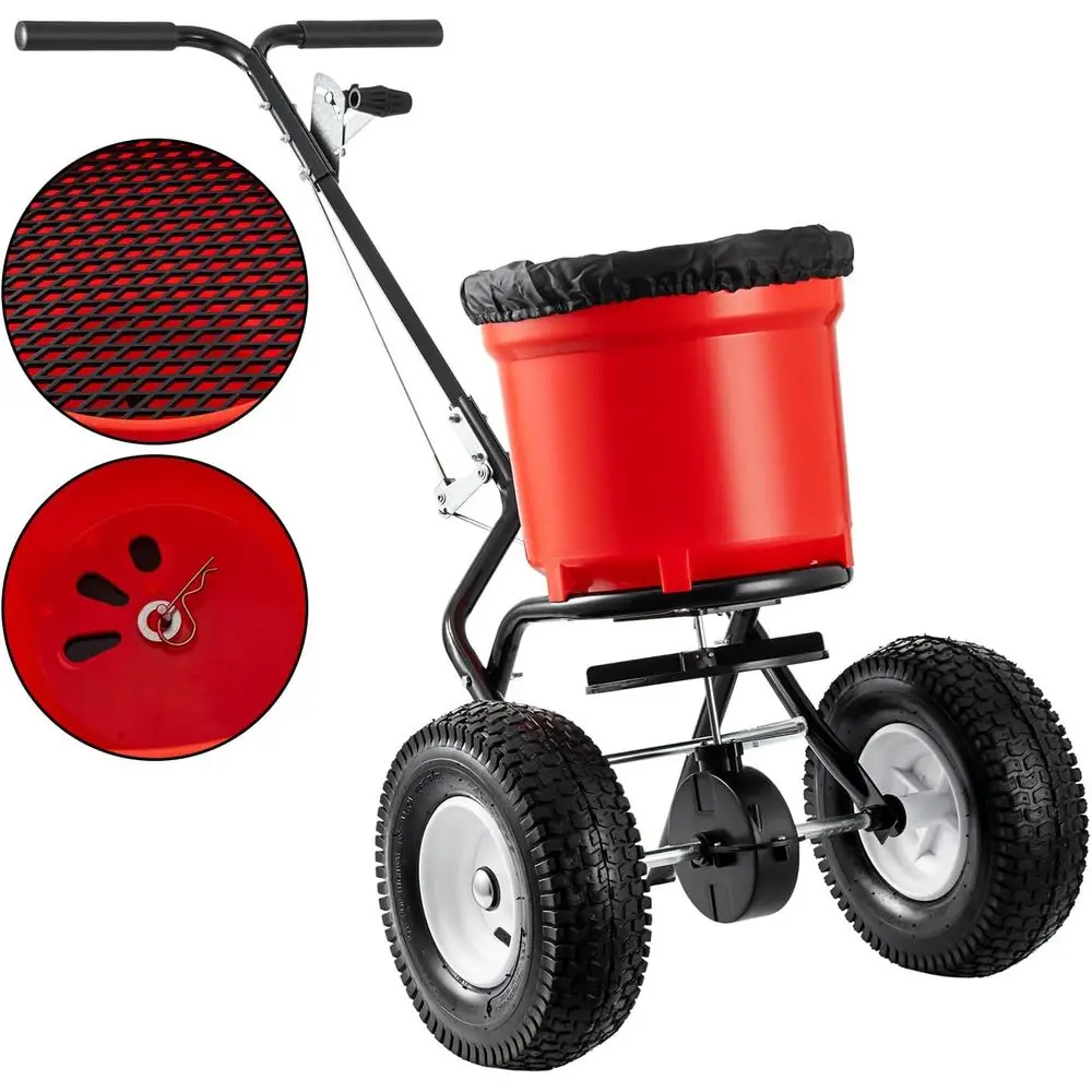 

90lbs Capacity Walk-Behind Fertilizer and Seed Spreader with 12.5 All-Terrain Pneumatic Tires