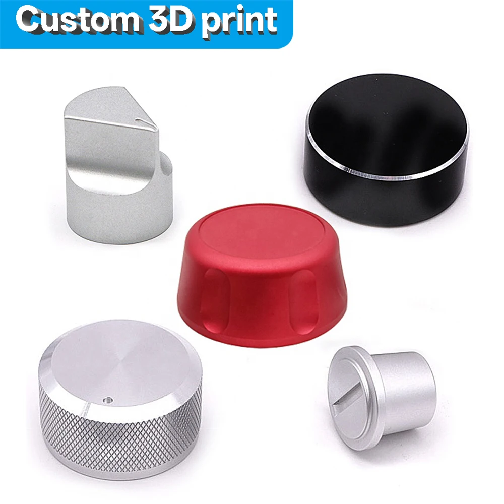 Custom CNC Machined Aluminum Rotary Encoder Knob Adjustable Volume Control Switch Knob Cap for Potentiometer Replacement Parts