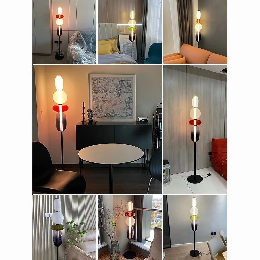 Postmodern Floor Lamp Colored Glass Design Living Room Sofa Standing Lights LED Bedside Lamp Minimalist Room Decoration Lighting