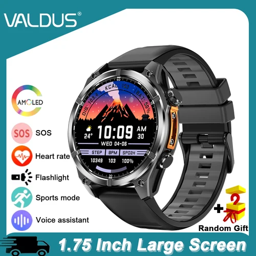 VALDUS 2025 nuevo reloj inteligente VD40 Pro SOS llamada de emergencia asistente de voz modo deportivo linterna bloqueo de contraseña reloj inteligente AMOLED