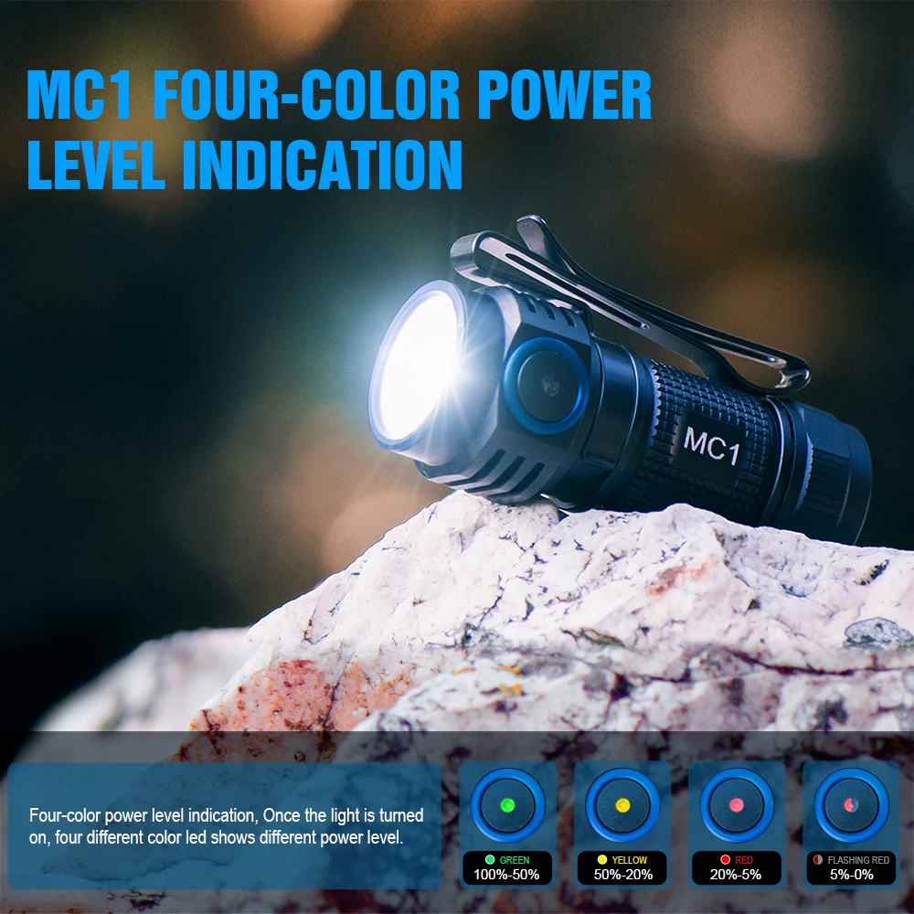 Trustfire MC1 LED Magnetic Rechargeable Flashlight EDC 1000Lumen Portable Lamp 2A USB Charging IPX8 Work Torch Light with Magnet