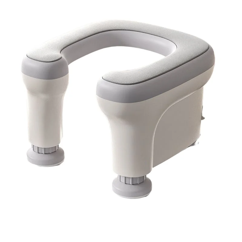 Mobile Toilet Stool Height Adjustable PU Soft Seat Squatting Aid for Adults Pregnant Women Elderly Winter Use