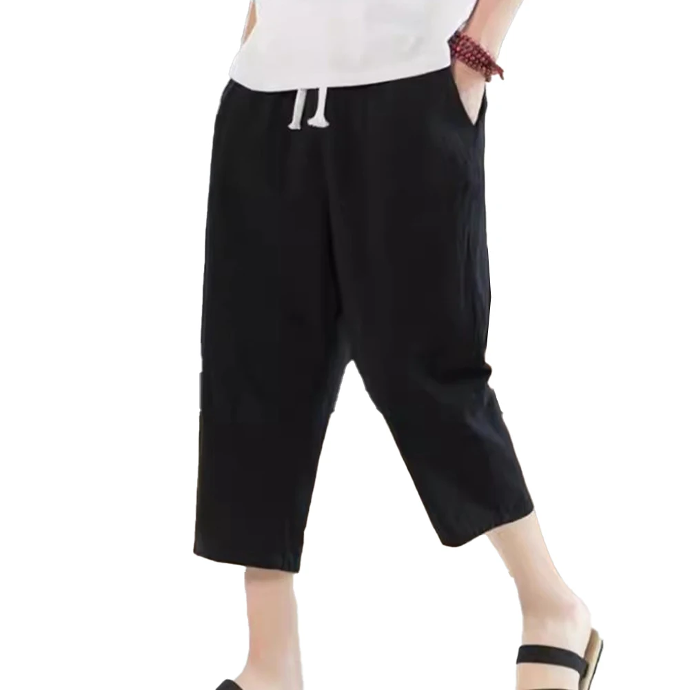 

Мужские короткие брюки гибкого кроя в корейском стиле из легкого материала, идеально подходящие для повседневной носки в лето