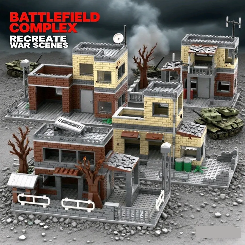 Zanegrowane Budynki Wojskowe MOC Sceny Wojny Światowej Dom Klocki Zestaw Części Dla Figur Żołnierzy Armii Zabawki Dla Chłopców