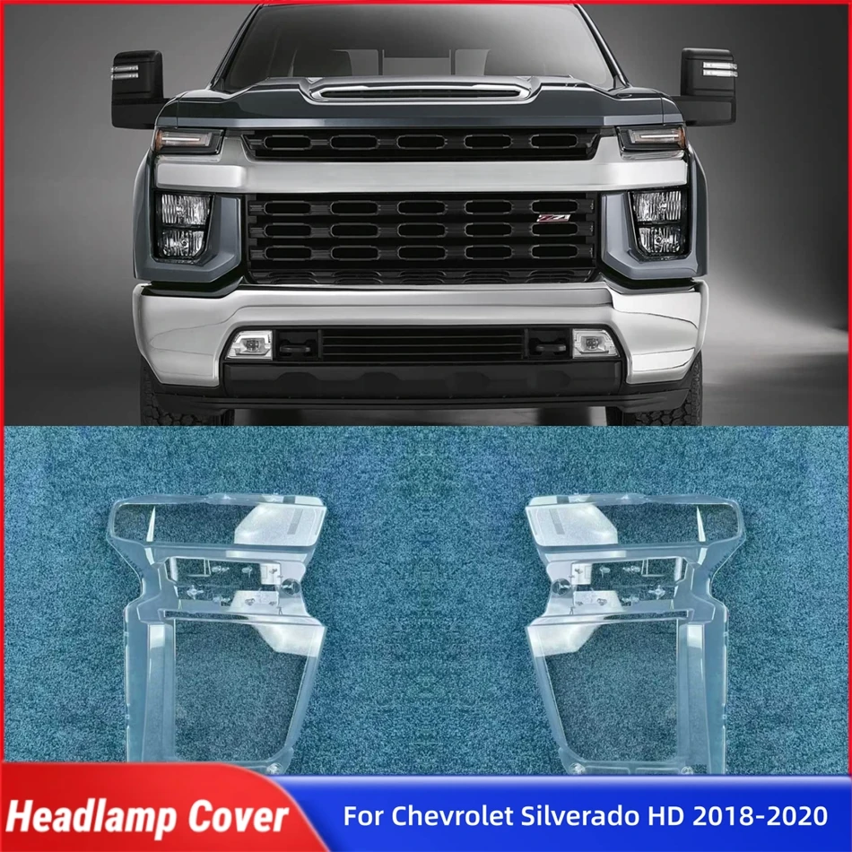 

For Chevrolet Silverado HD 2018 2019 2020 Car Acccessories Polycarbonate High Gloss Fully Transparent Dust Cover For Headlights