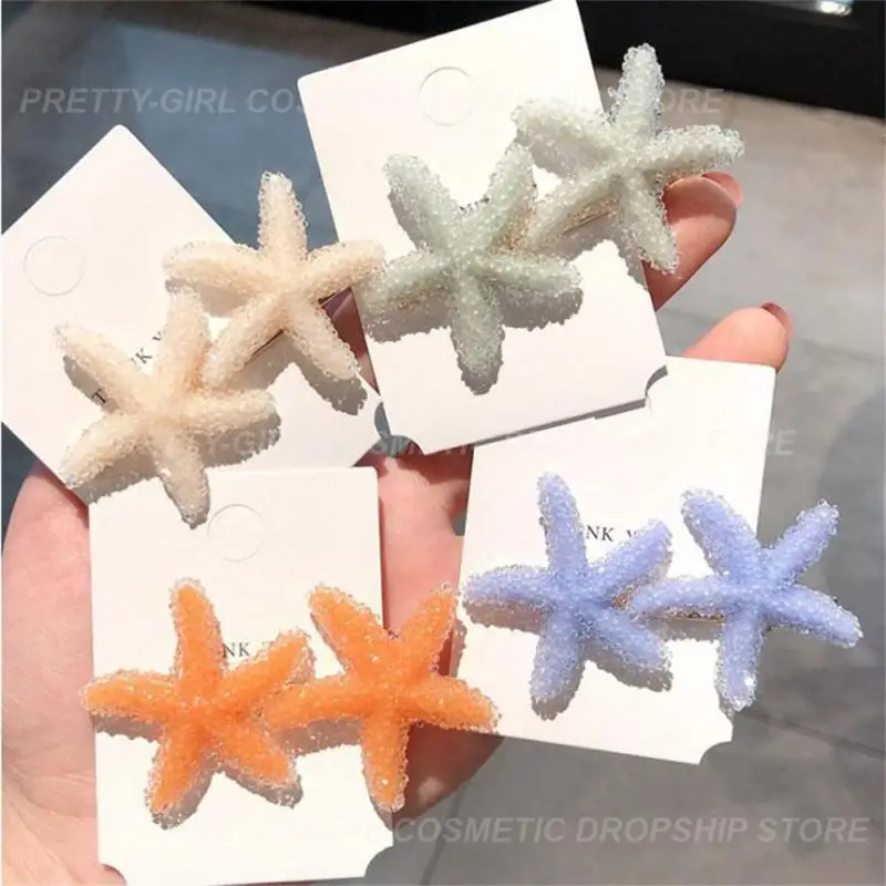 Rhinestone Banger Clip Convenient To Carry Lightweight And Not Slippery Starfish Acrylic Material Clothing Accessories Acrylic