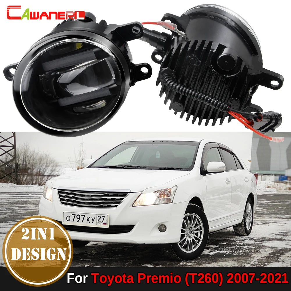 

2 Pieces Aluminum Car Driver + Passenger LED Lens Fog Light with Daytime Running Lamp DRL H11 For Toyota Premio (T260) 2007-2021