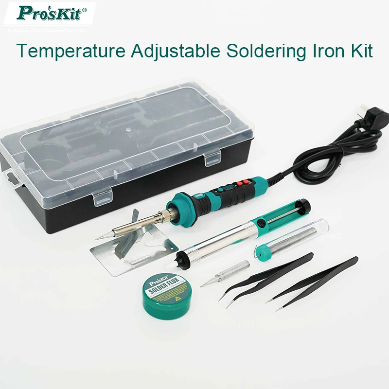 Pro'sKit 150W Soldering Iron Adjustable Temperature Digital Display Electric Welding Solder Rework Heat Pencil Tips Repair Tools