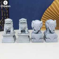 Figuritas de piedra Artificial, elefante, León, dragón, buena fortuna, Hada de la suerte, jardín, bonsái, adornos Feng Shui, decoración de acuario