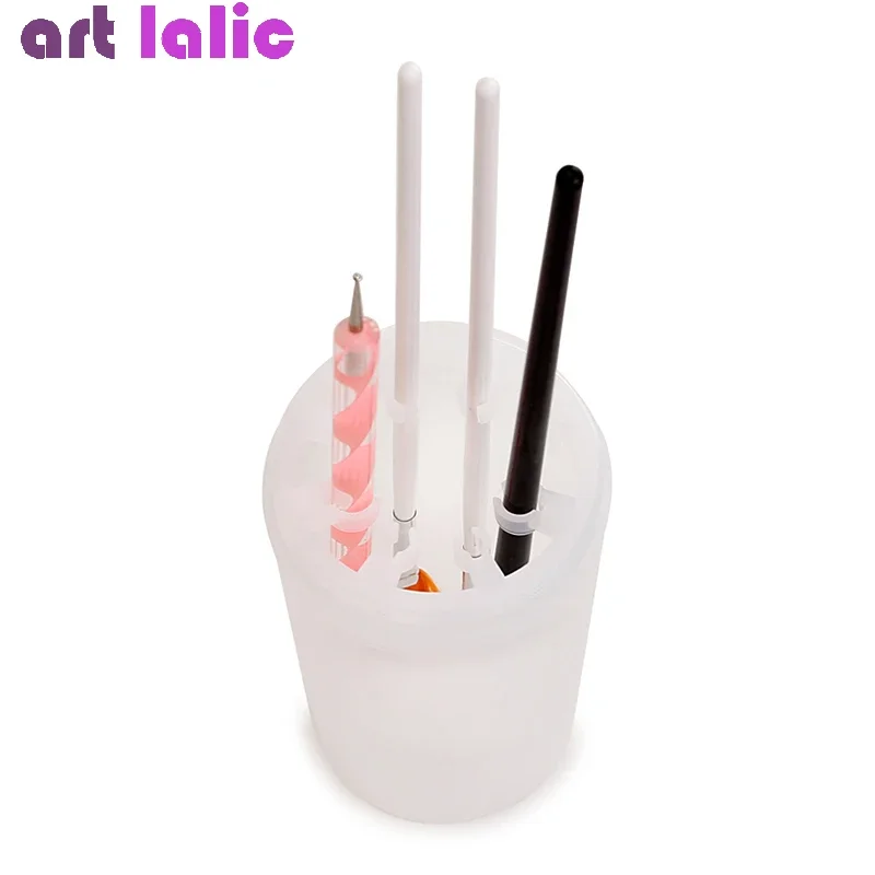Porta pennelli professionale per nail art, tazza per pulire penna acrilica color caramello, pratico strumento per contenitori per acqua di lavaggio