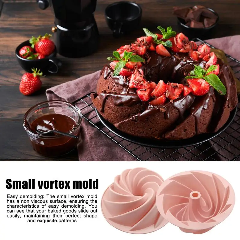 Vortex Baking Mold Small Spiral Pattern Cake Molds Nonstick Microwavable  Cake Pan Brownie Dessert Cake Decor Baking Supplies