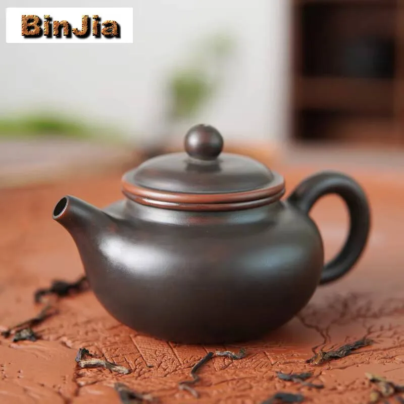

120 мл чистый керамический чайник ручной работы Qinzhou Nixing, необработанная рудная грязь, антикварный горшок, чайник с ситечком, чайная посуда, коллекция подарков