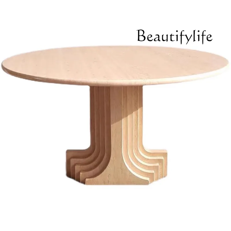 

Natural travertine dining table medieval retro marble oval dining table stunned modern simplicity