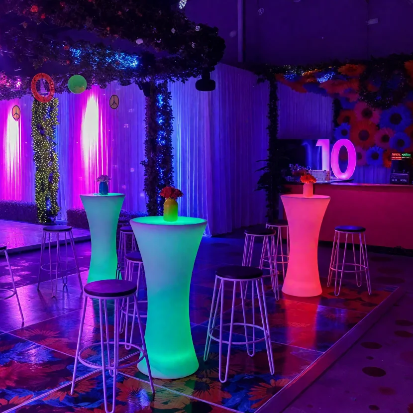 Wholesale Light Portable Outdoor Bar Table 16 Color Changing Led Lighting Bar Nightclub Bar Table