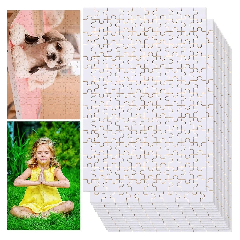 

15 Sets Blank Sublimation-Puzzle for DIY Handmade Crafts Gift Puzzles