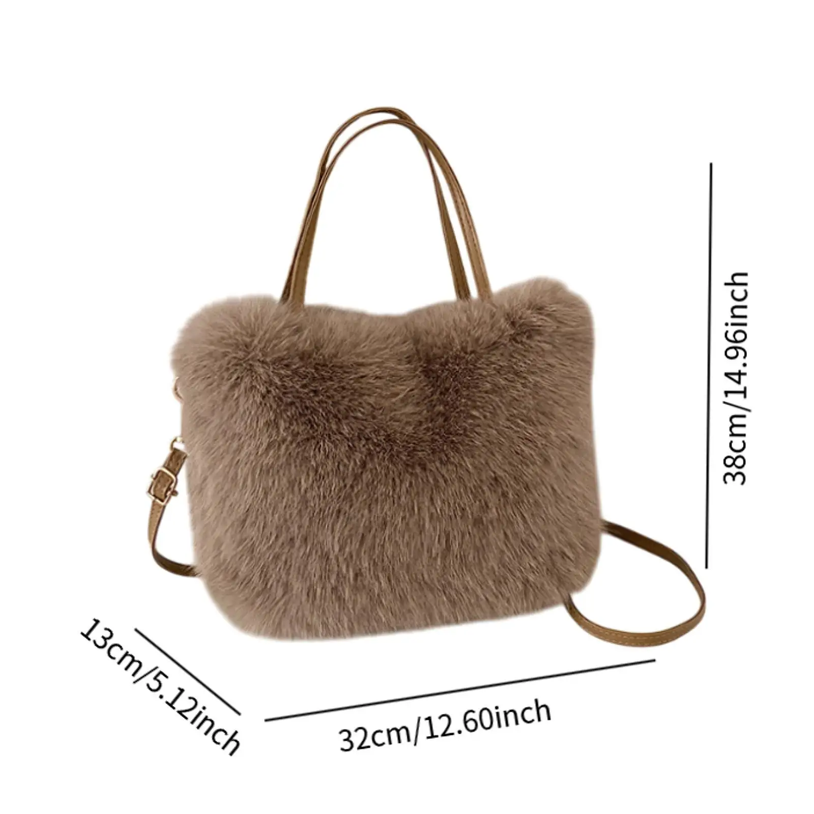 Sac fourre-tout en fourrure moelleux, pochette souple, sac à bandoulière, initié à la mode, hiver