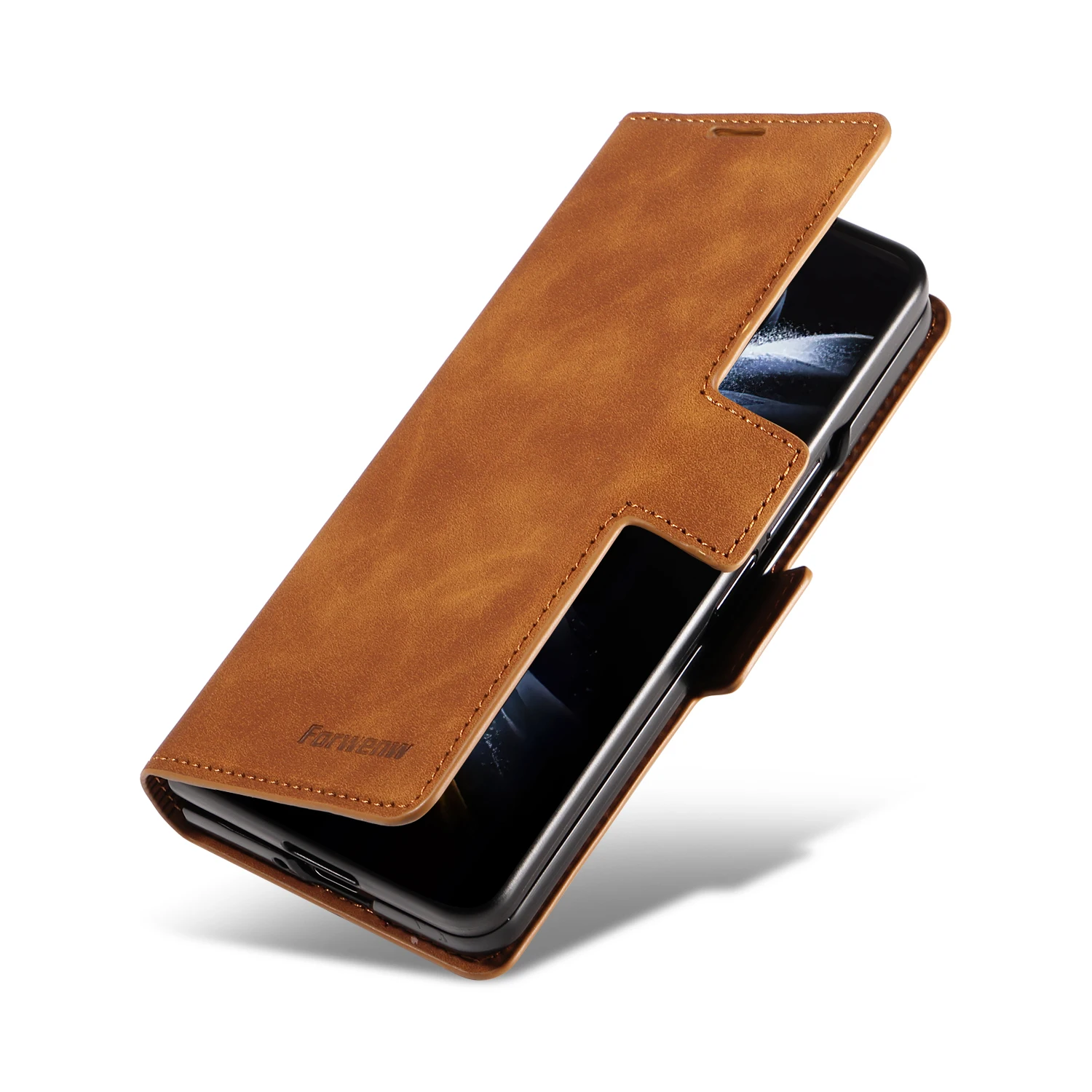 Luxury Business Flip Card Slot Wallet Leather Phone Case‌ for Samsung Fold 8 Ultra 7 6 5 4 3 Shockproof Book Stand Slim Cover - view 3