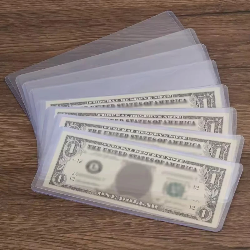 16PCS/Set Banknote Protective Sleeve Hard PVC Displaying Storage Holder for General Banknote Notes Stamp Protection Supplies ZYF