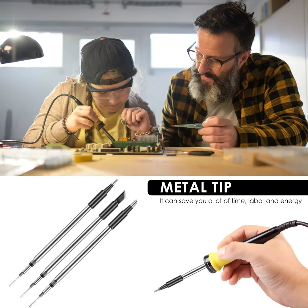 Vervanging Core Soldeerbout Tip Kits Hoefijzer Tip Ronde Puntige Soldeerbout Tool Roestvrijstalen Mes Tip