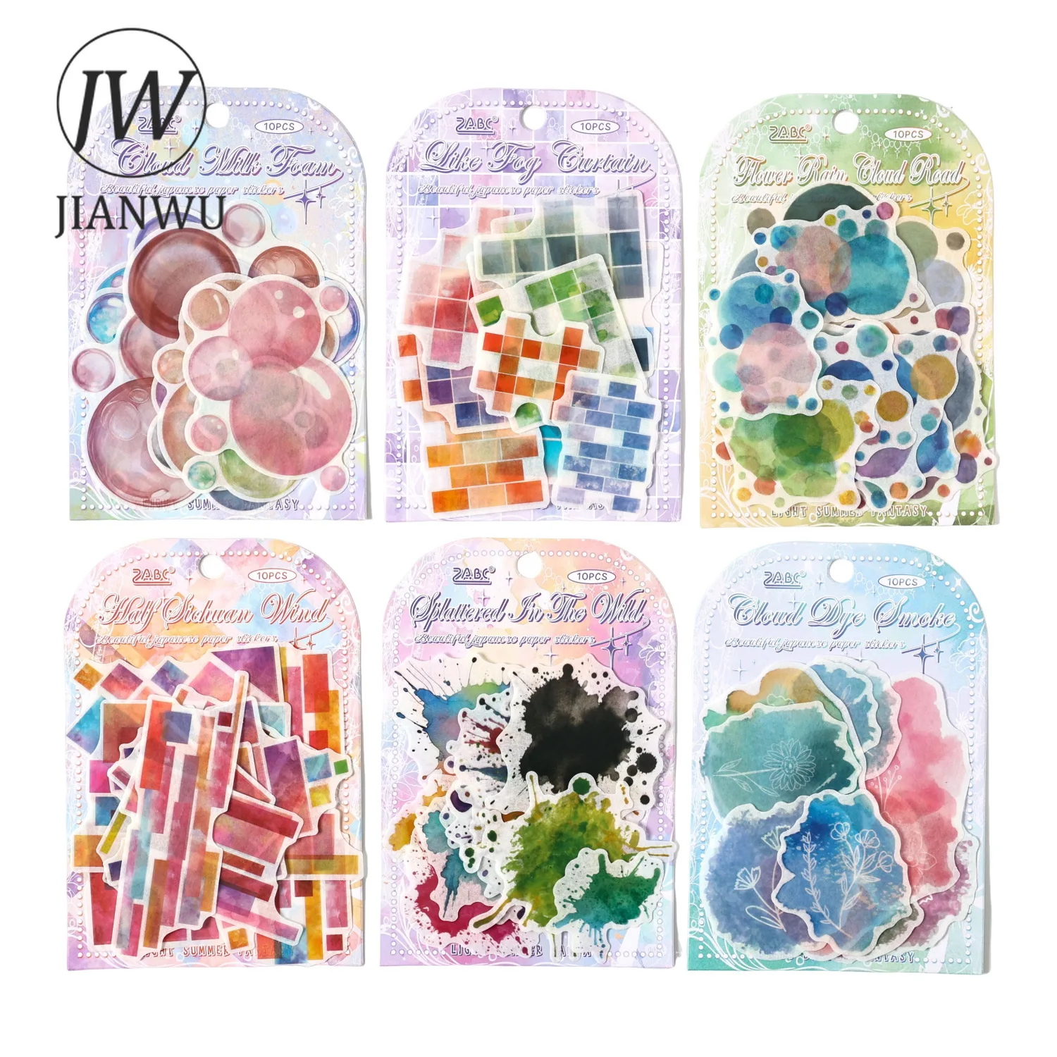 JIANWU Shallow Summer Illusion Vintage Collage Sticker - DIY Journal Stationery - usage example