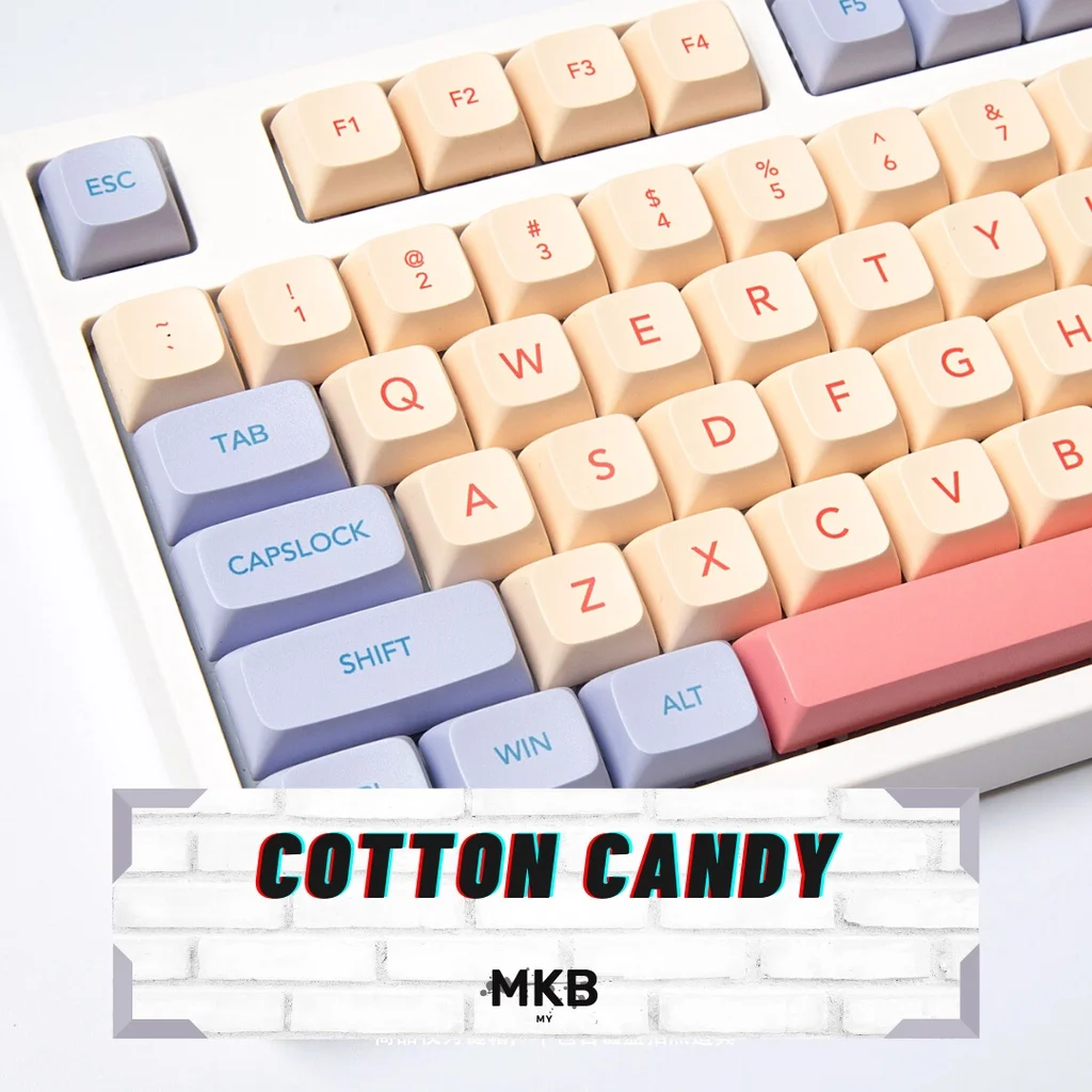 [READY STOCK] Cotton Candy PBT Keycap Set for Mechanical Keyboard