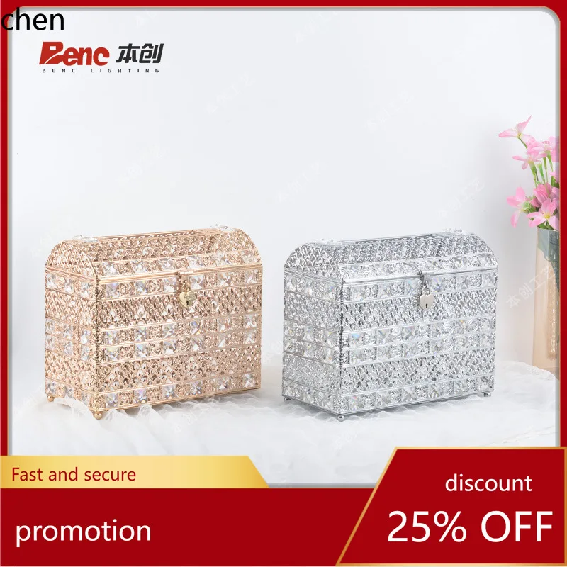 

YFY crystal jewelry box piggy bank european pirate treasure chest wedding supplies blessing card red envelope storage box