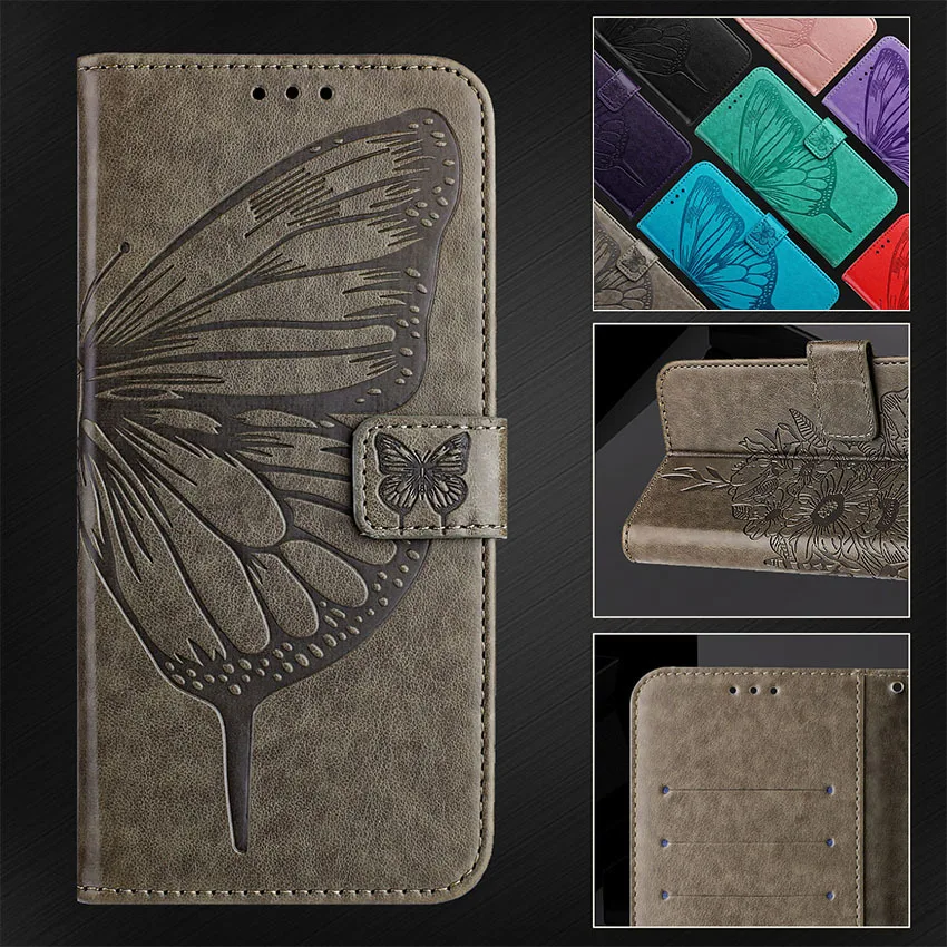 

Чехол-кошелек с откидным слотом для карт для iPhone 16, 15, 14, 13, 12, 11 Pro Max X XS XR 7, 8 Plus SE 2 3, задняя крышка с подставкой в виде цветка и бабочки