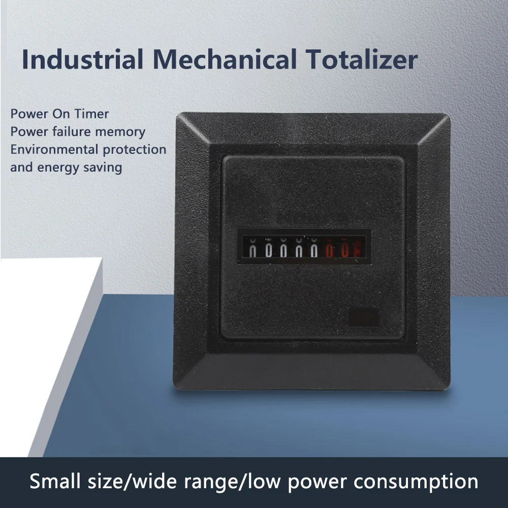 AC220-240V Timer Square Counter 0-99999.9 Hours Power Failure Memory/Power-on Timing 50Hz Rolling Cumulative timer Hourmeter
