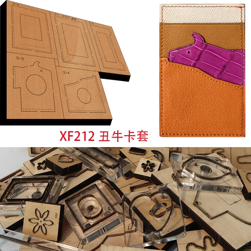 

Handmade Wooden Cow Card Holder Knife Die Leather Craft Punch Hand Tool Cut Knife Mould XF212 Leather Craft Tools