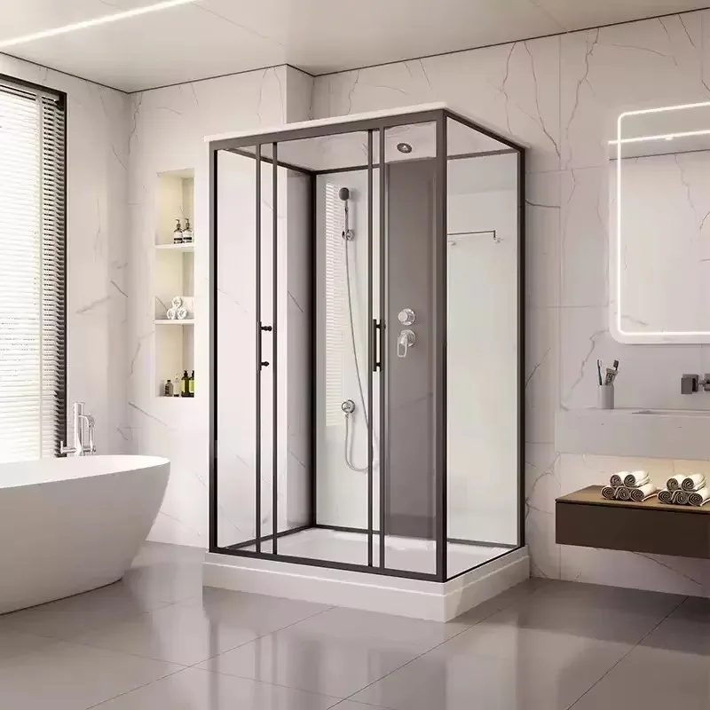 Modern Industrial Traditional Design Prefab Bathroom Unit Sliding/Folding/Hinge Open Shower Enclosures Aluminium Frame Acrylic
